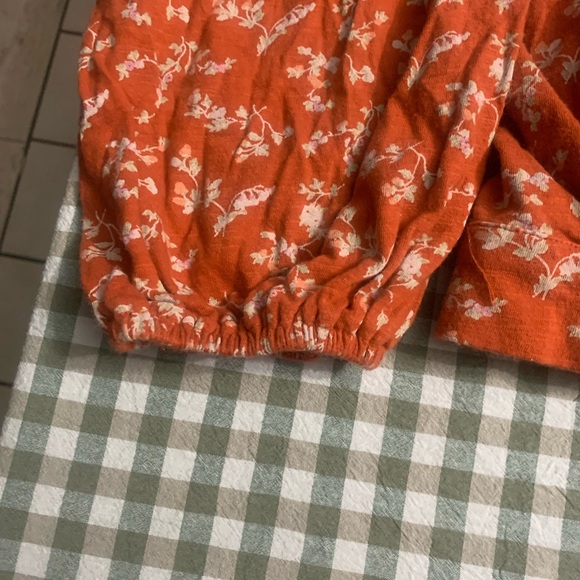Lucky Brand Terracotta Floral Wrap Blouse - Picture 5 of 6